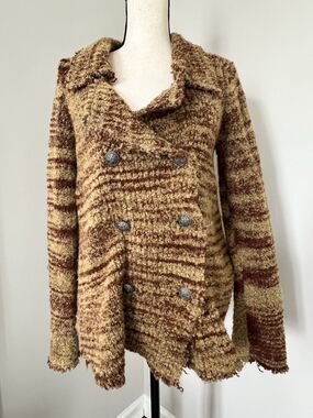 Free People Double Breasted Sweater Jacket Size Medium EUC
